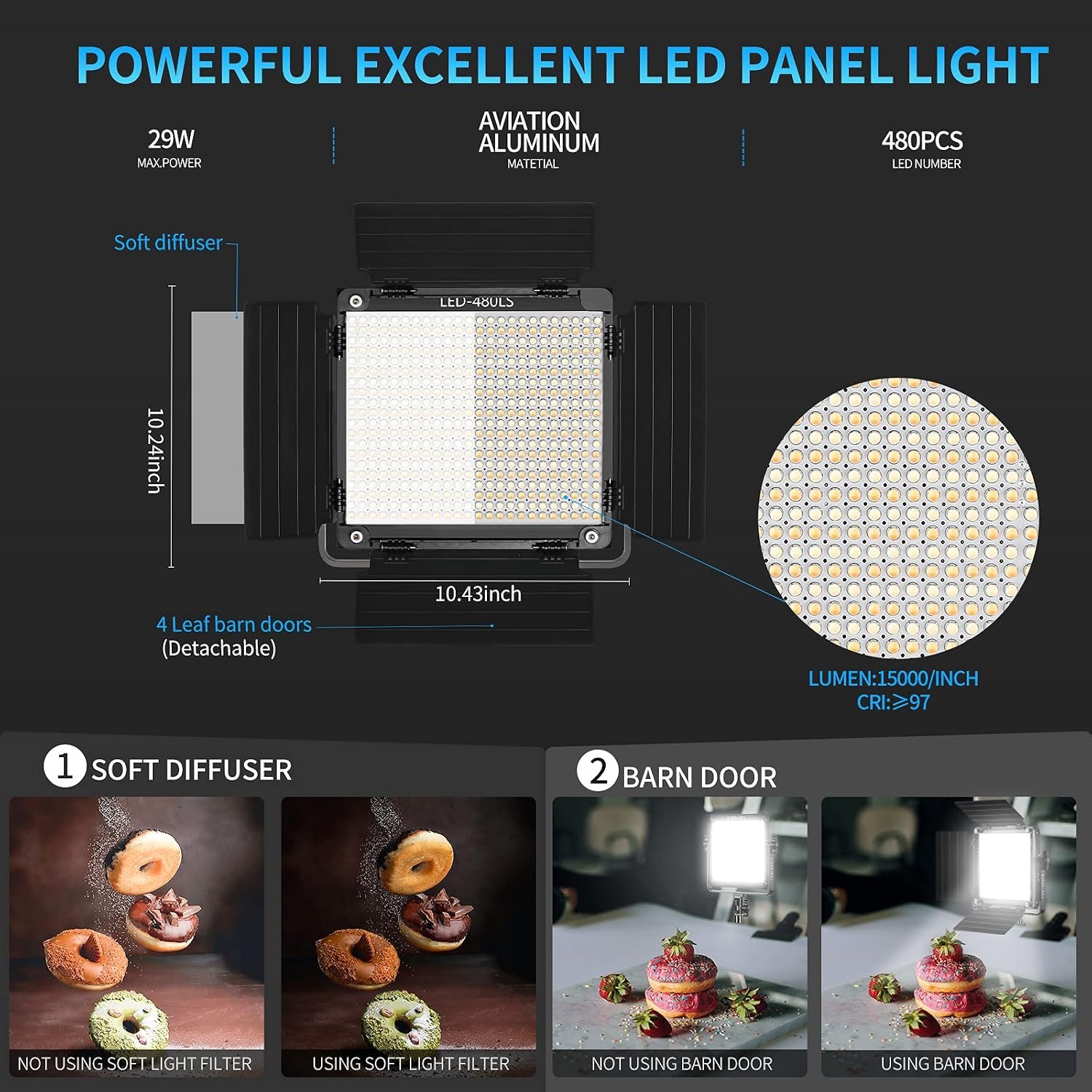 GVM LED-480LS-B3L CRI97/TLCI97 ED Lighting Kits with App Control - Image 4